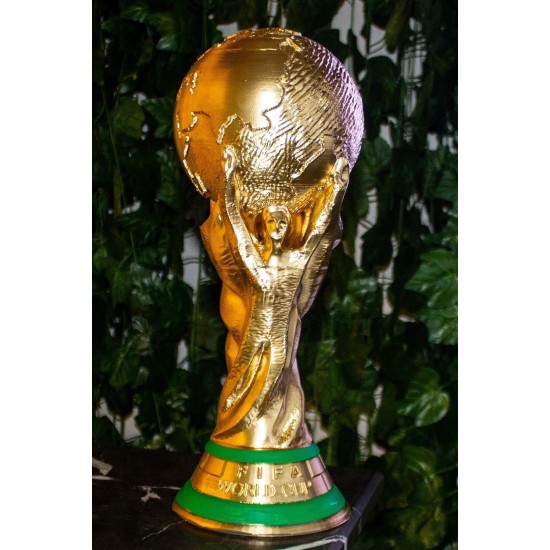 Fifa 36,5 Cm Boy Dünya Kupası Gold Kaplama Gerçek Boyut Messi Qatar Futbol (1KG)