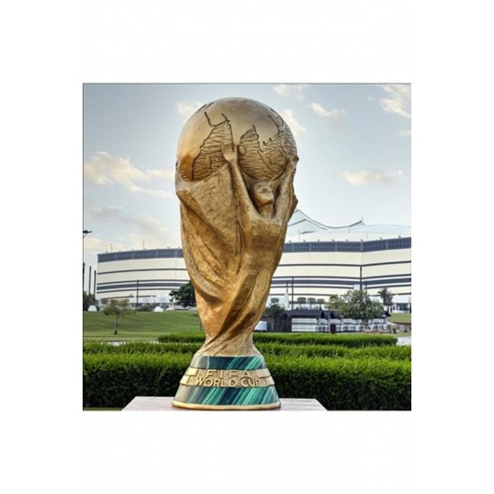 25CM GERÇEK BOYUT WORLD CUP 2022 GOLD QATAR WORLD CUP FUTBOL KUPASI