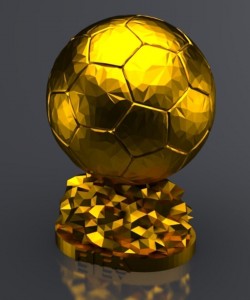 Messi Ballon D or Maketi Gold Kaplama 25 Cm