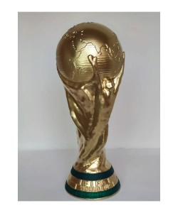 37 Cm Boy Dünya Kupası Gold Kaplama Gerçek Boyut Messi Qatar Futbol (PRENİUM ÜRÜN 500gr )