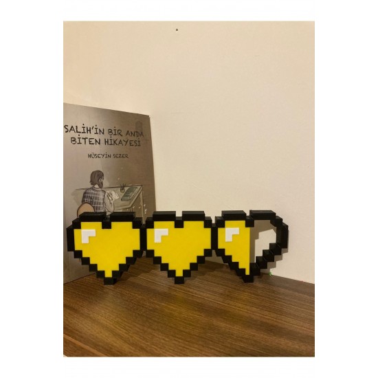 Minecraft Sarı Kalp Figür Biblo Kitaplık Süsü